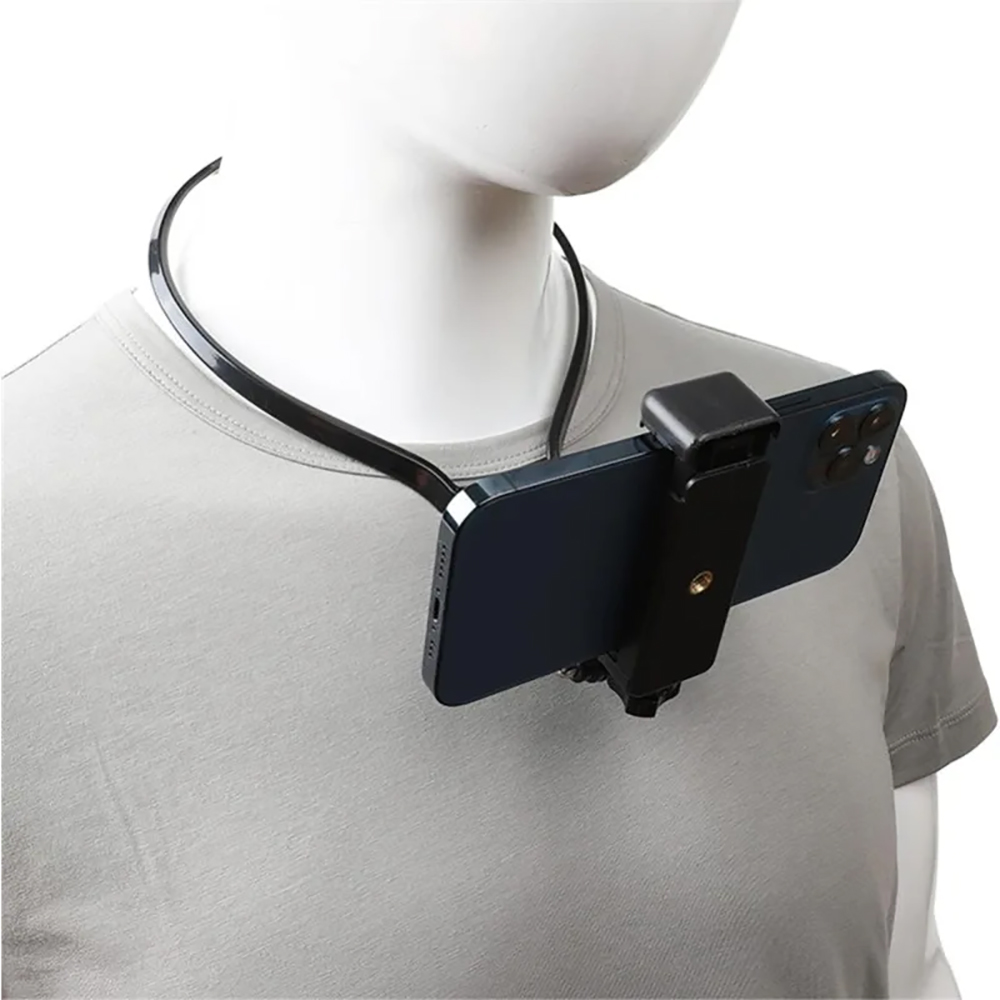 Car Mount Phone - ユニバーサルハンズフリーネックハンギングウェアラブルフォンホルダー、調整可能なレイジーマウントブラケット、Vlogビデオ自撮り録画用、携帯電話対応