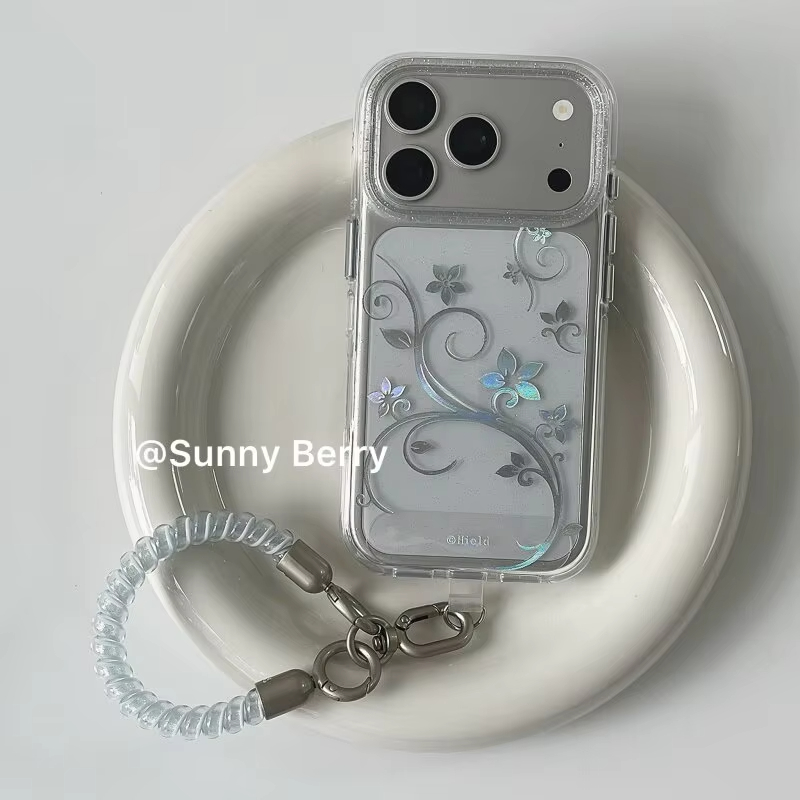 Magnetic Phone Case - ファッションシンプルな花柄Y2Kグリッターフォンケース iPhone Ultra 18 11 12