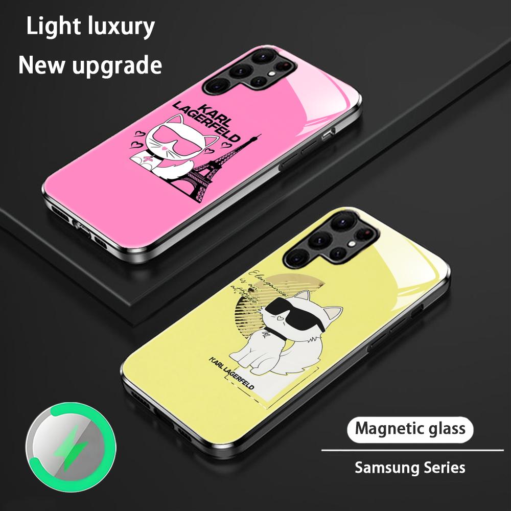 Magnetic Phone Case - ファッションキャットフォンケース K-KarlSパターン Samsung S26 S25 S24