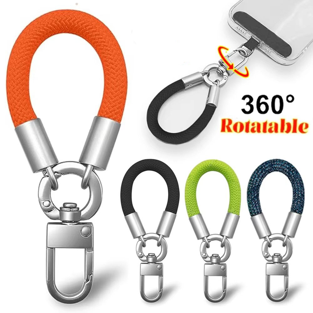 Phone Accessories Keychain - ユニバーサルキーホルダーランヤードメタルキーリングペンダント紛失防止ショートランヤードロープ、背面タブ付き携帯電話ストラップ、携帯電話キー用