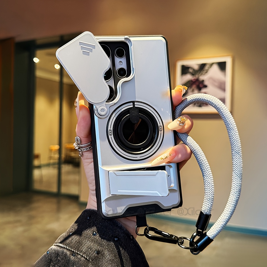 Car Mount Phone - サムスンギャラクシーS26 S24 S23ウルトラS25エッジFE多機能スマホケース ストラップ付き、スタンド付き、車載用。
