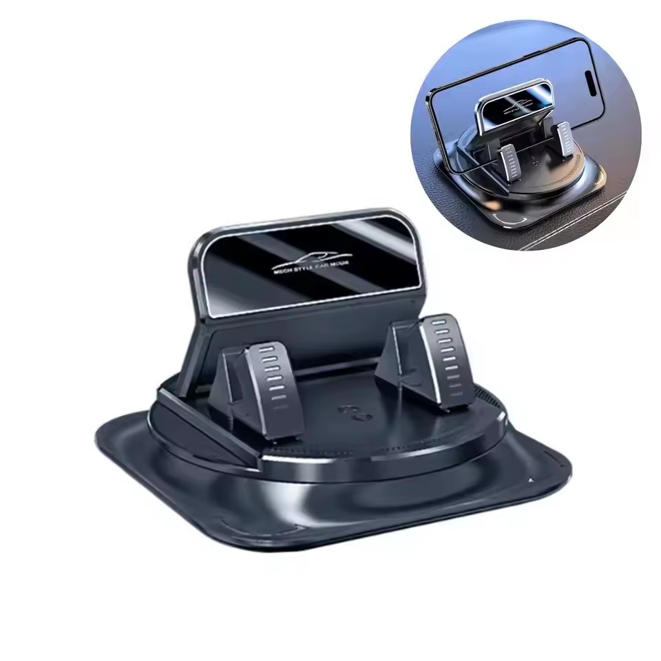 Car Mount Phone - 360 ° 度角調整可能な車載携帯電話ホルダー、滑り止めシリコン製ダッシュボード電話ホルダー、自由回転式ユニバーサルヘッドアップナビゲーションホルダー