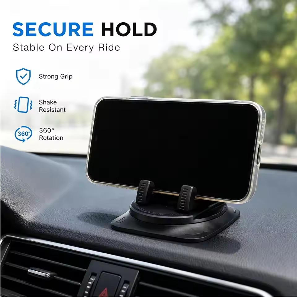 360 °   度角調整可能な車載携帯電話ホルダー、滑り止め - Car Mount Phone のレビューと価格