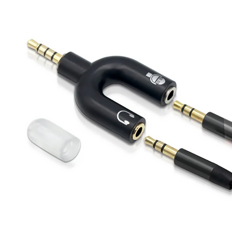 3.5mm ヘッドフォン スプリッター マイク アダプター  - Earphone Splitter Jack のレビューと価格