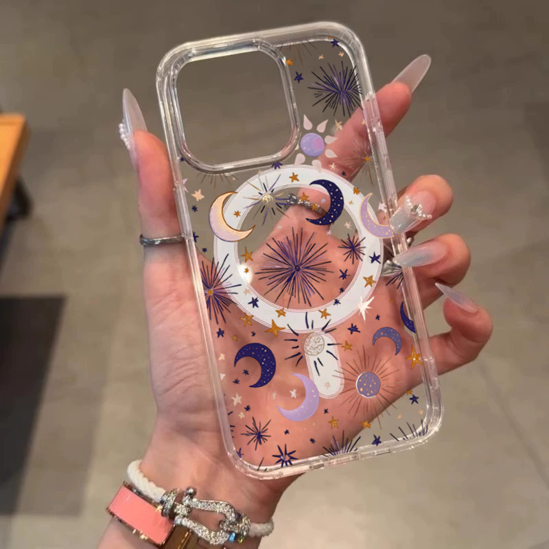 ロマンチックな太陽月星柄iPhoneケース iPhone 1 - Magnetic Phone Case のレビューと価格