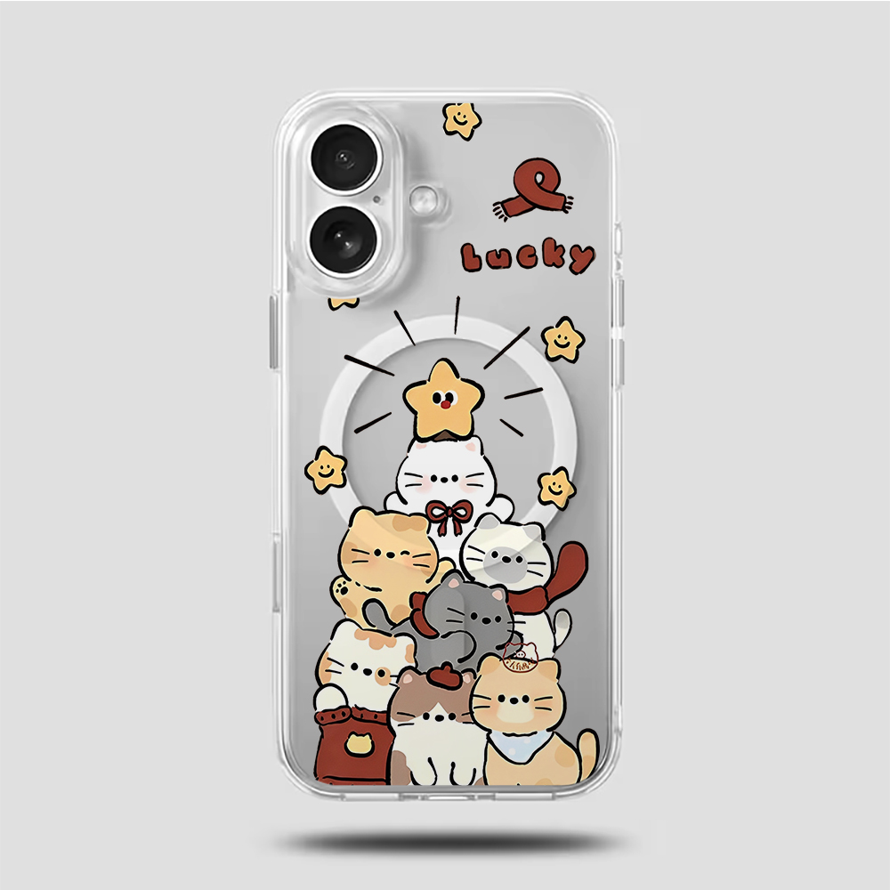 可愛い漫画風子猫プリント対応iPhoneケース iPhone - Magnetic Phone Case のレビューと価格