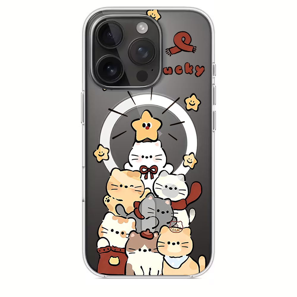 可愛い漫画風子猫プリント対応iPhoneケース iPhone - Magnetic Phone Case のレビューと価格